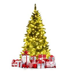 #16- 5ft Pre-lit PVC Artificial Half Christmas Tree 8 Flash Modes w/ 250 LED Lights