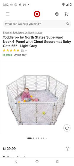 Toodleroo indoor outdoor 6 panel baby playpen pewter