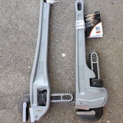 Ridgid 14" Aluminum Offset Wrench And Pipe Wrench 