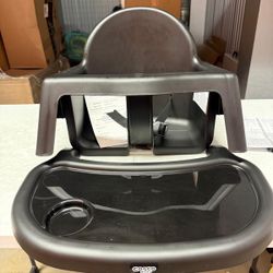 Cosco Canteen High Chair Lightweight Easy Clean 3 Point Harness Mono Black