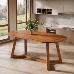 Solid Wood Dining Table, Kitchen Table, Living Room Office Accent Dining Table Gathering Table