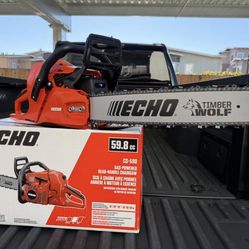 ECHO Timber Wolf 20” 59.8cc Gas Chainsaw – Rear Handle