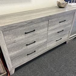Grey 6 Drawer Dresser Grey Wood 