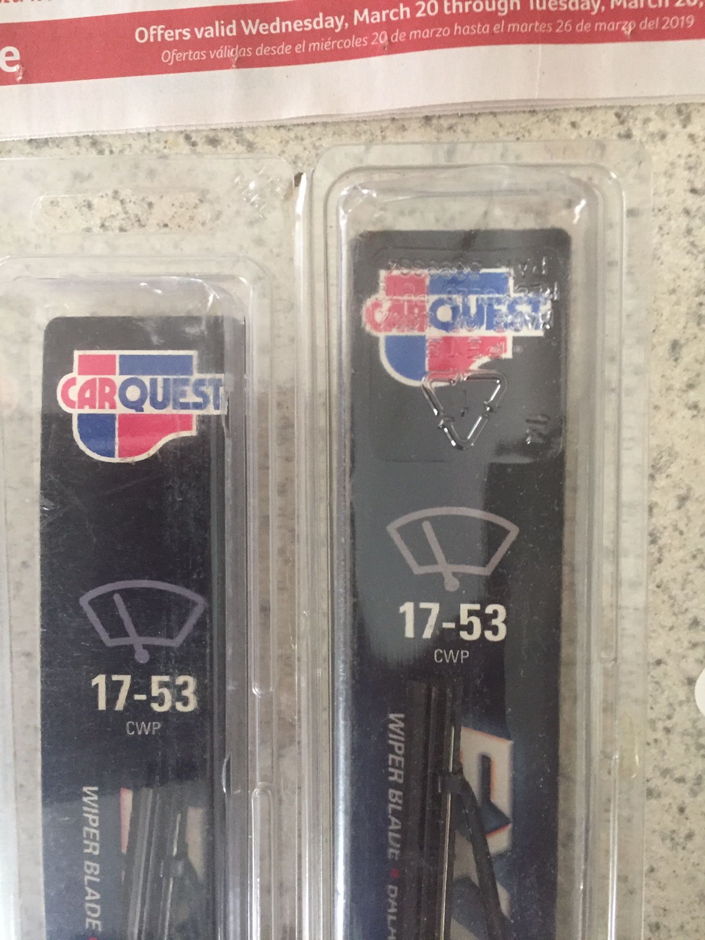 Two car quest windshield wipers new