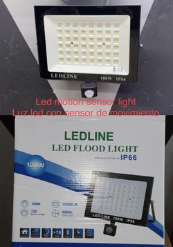 Luz led con sensor de movimiento/flood led light with motion sensor light  And 