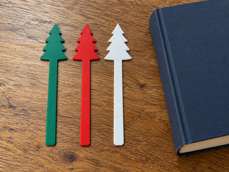 Christmas Tree Bookmark Trio, Set of 3 PETG Bookmarks, Choose Each Color