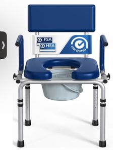 Portable Bedside Commode Chair with Bucket