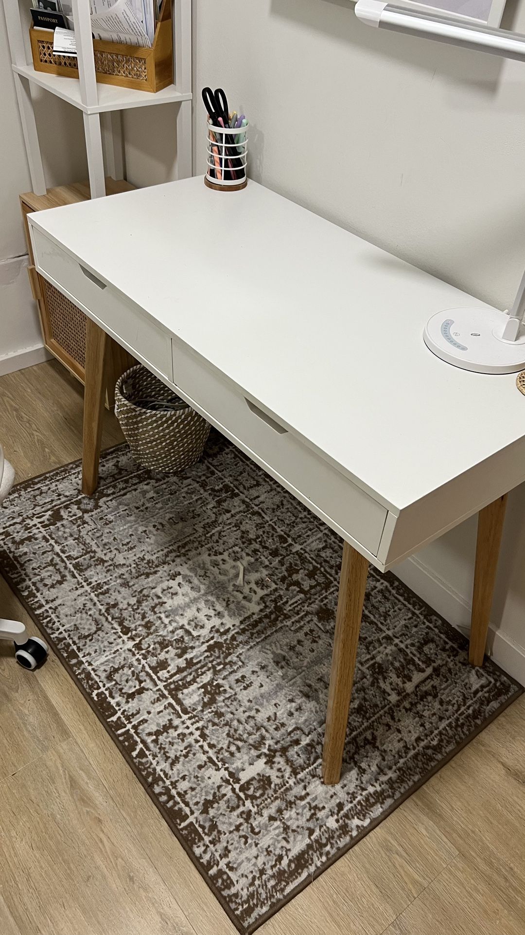 White Desk With Drawers