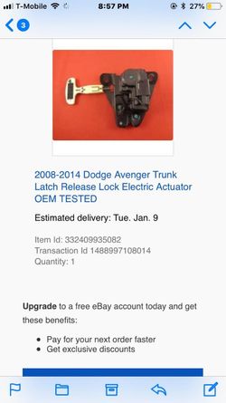Trunk lock dodge avenger