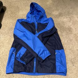 Columbia Hooded Rain Jacket Size Large Boys Youth Blue Full Zip