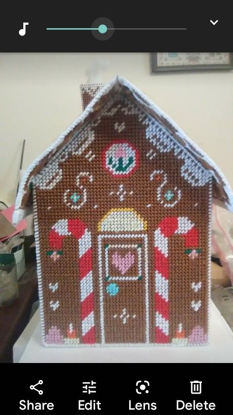 Stitched Plastic Canvas Gingerbread House
