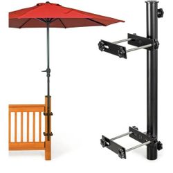 Stainless Steel Patio Umbrella Holder, Heavy-Duty Umbrella Deck Mount, for Outdoor Umbrella Holder for Deck Railing,Post Deck Umbrella Mount (Post, Bl