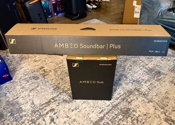 Sennheiser AMBEO Soundbar Plus + AMBEO Sub Bundle | Dolby Atmos 7.1.4 Home Theater System | Premium Surround Sound | Deep Bass