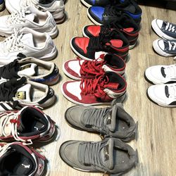 Jordan Nikes, Air Force Converse, Pumas Adidas $50 each pair