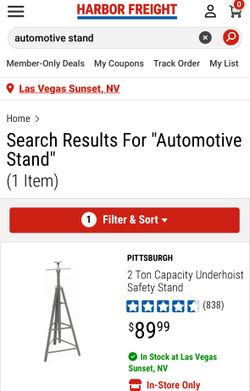 **Brand New** 2 Ton Automotive Under hoist Safety Stand