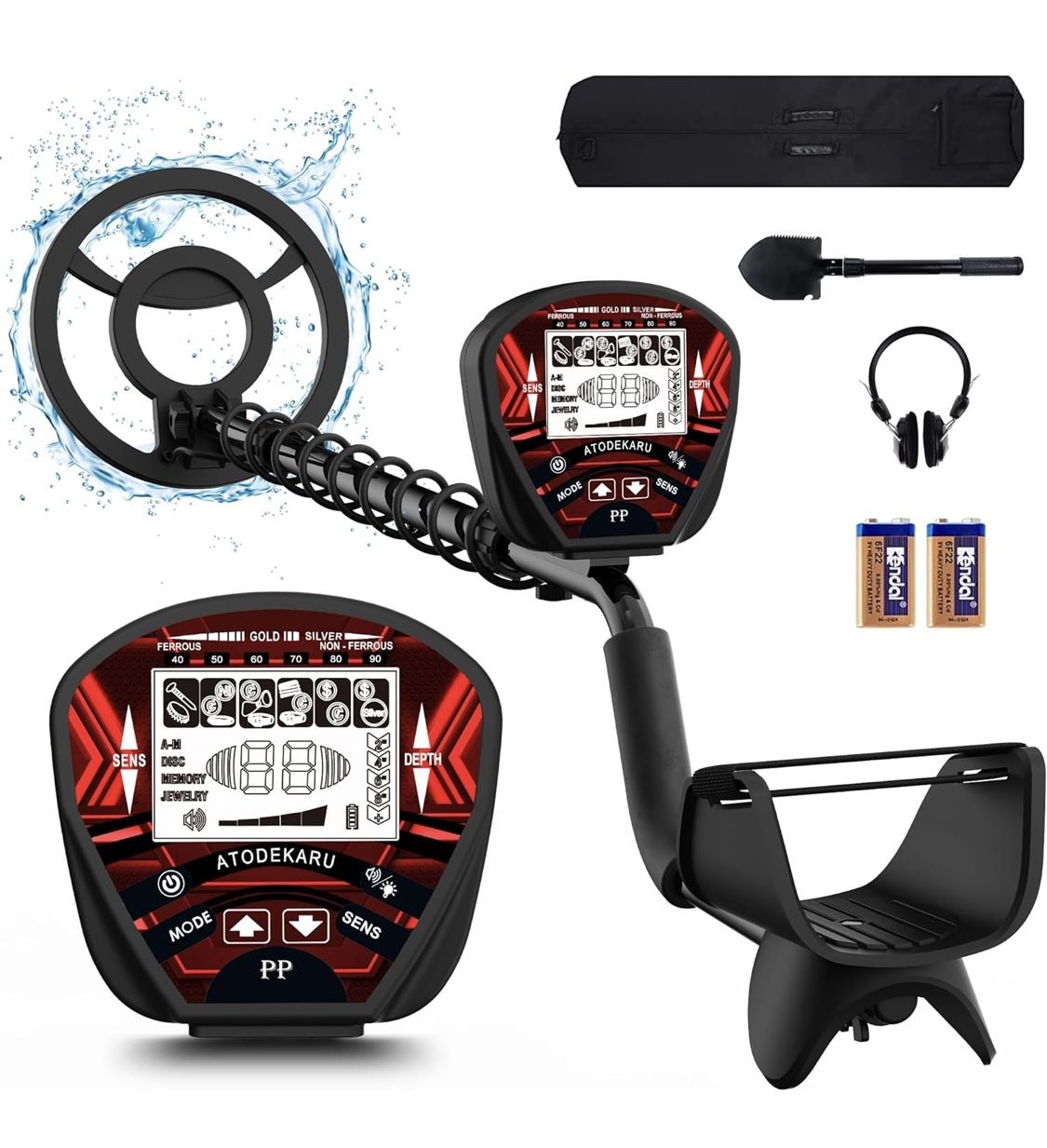 Metal Detector for Adults, 5 Modes to Choose, Metal Detector Waterproof Gold and Silver, Higher Accuracy, Bigger LCD Display, Strong Memory Mode, 10"