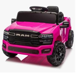 Dodge Licensed RAM 3500 12V Kids Ride On Truck Remote Control,2WD & Rear Shock