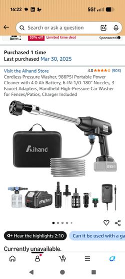 Cordless Pressure Washer