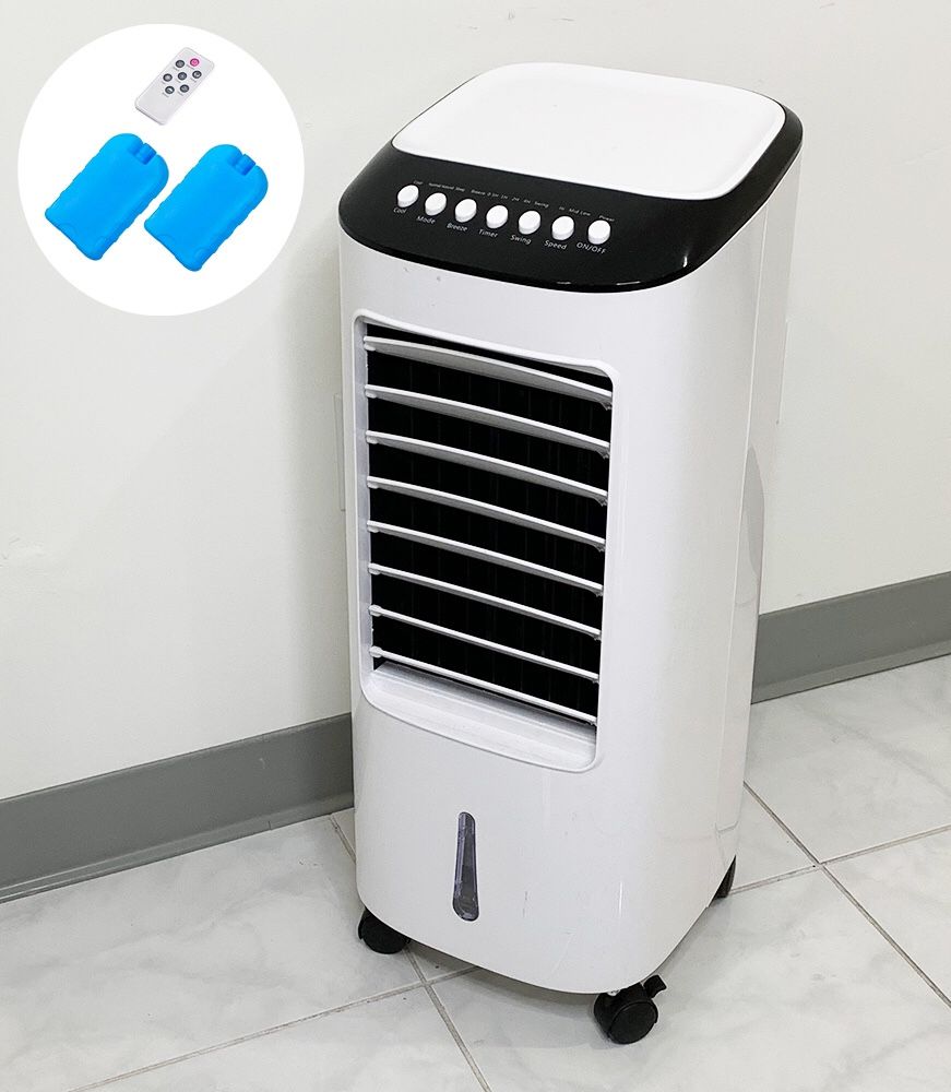 New $75 Portable 11x11x27” Evaporative Air Cooler Fan Indoor Cooling Humidifier w/ Remote Control
