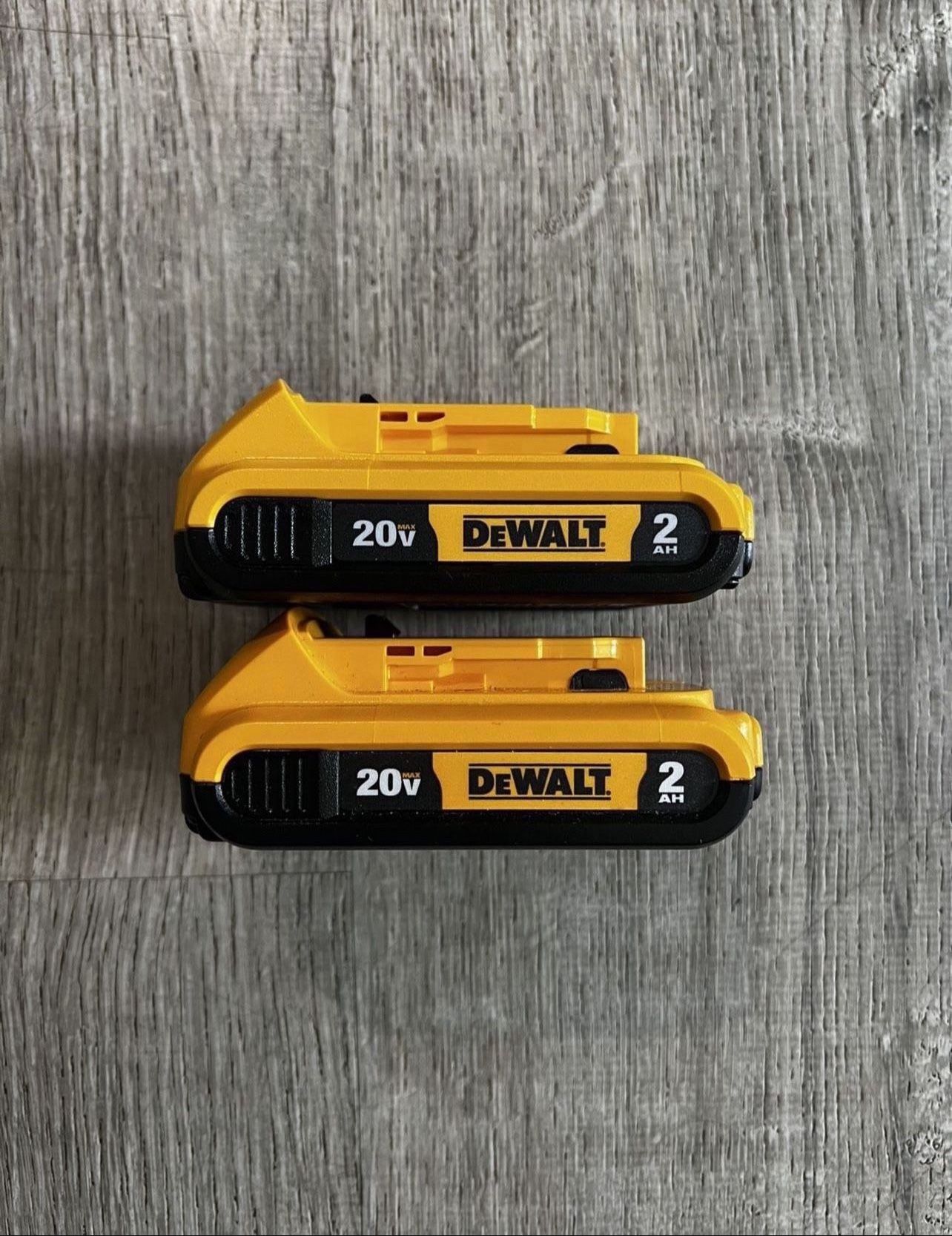 NEW DEWALT 20-Volt MAX Premium Lithium-Ion 2.0Ah Battery Pack (2-Pack) $70 FIRM
