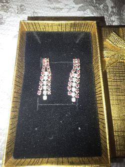 Purple & White Dangling Earrings