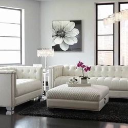 Pearl White Leatherette Sofa ONLY $850- Lowest Prices Ever!