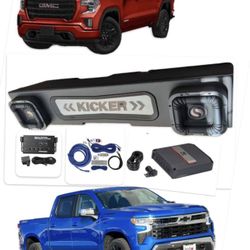 NEW BASS PACKAGE KICKER SOLO X 8” CUSTOM BOX INSTALLED SILVERADO OR SIERRA 2019-up