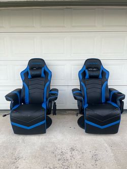 RESPAWN 900 Gaming Recliner Chairs – Blue & Black (Set of 2)