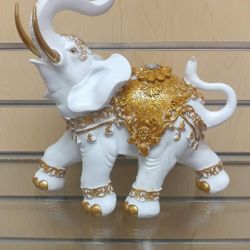Lucky Elephant Figurine - $24.99 white & gold ( NEW ) resin