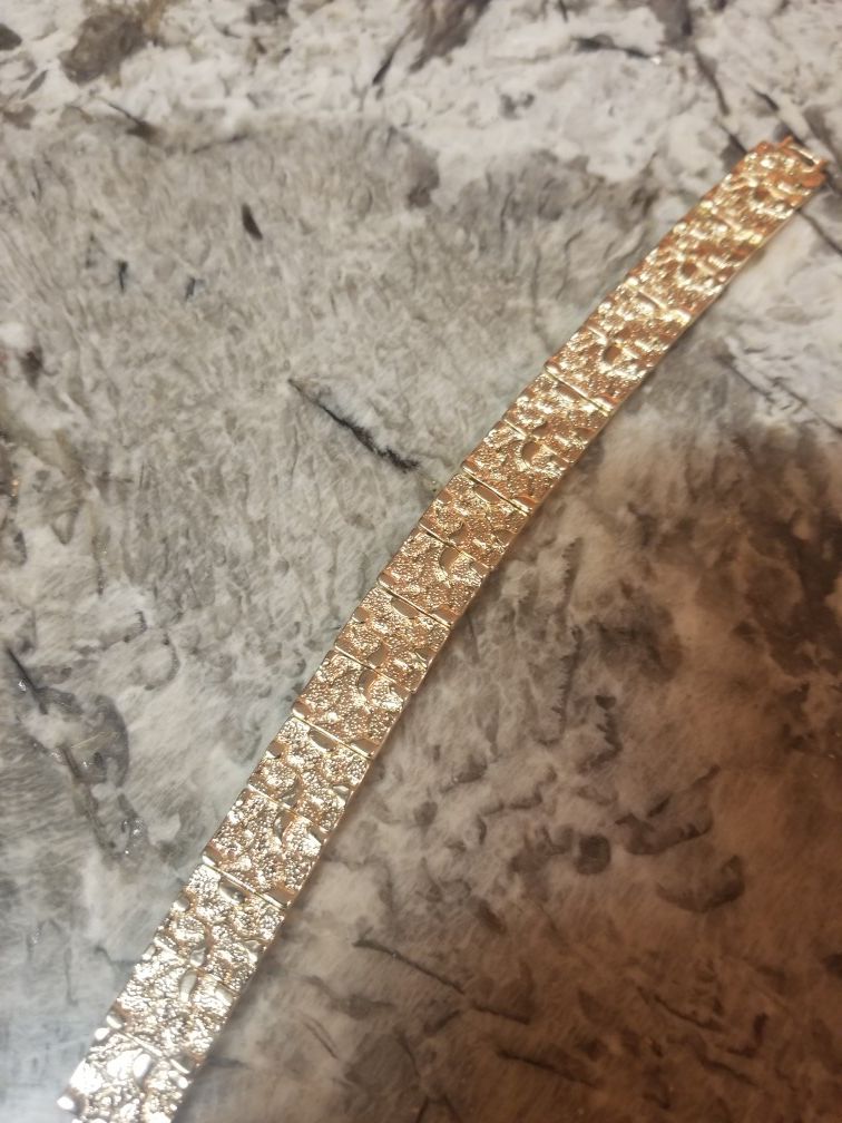 Gold nugget bracelet ( stainless steel)