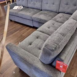 Sectional sofa grey linen NEW