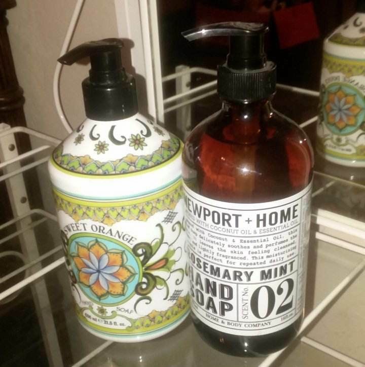 NEW LA TASSE SAVON A MAINS HAND SOAP 21.5 FL OZ SWEET ORANGE NEWPORT HOME ROSEMARY MINT HAND SOAP 16 OZ