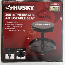 Husky Pneumatic Adjustable Creeper Seat with 15 in. Tool Storage Tray