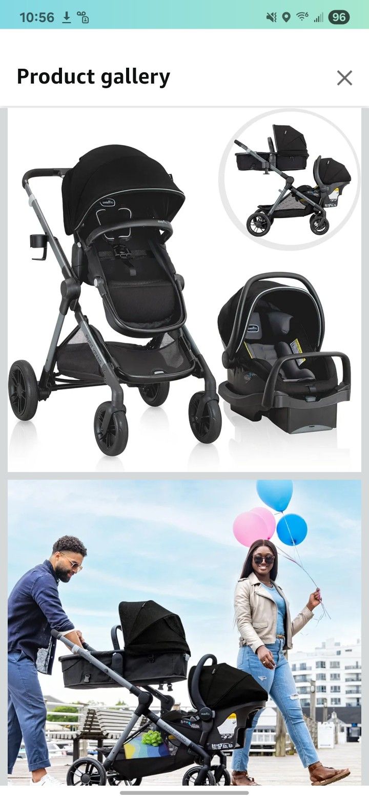 Pivot Xpand Modular Travel System with LiteMax Infant Car Seat with Anti-Rebound Bar (Ayrshire Black)