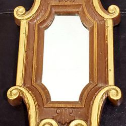 Mid Century (50s-60s) Wood Framed Mirror 7in x 10in