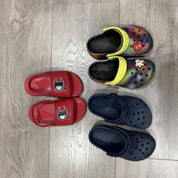 Crocs And Slides 9c 