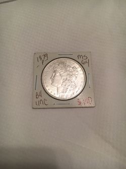 1879 P Morgan silver dollar uncirculated.