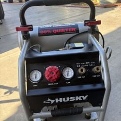 4.5 Gal. 175 PSI Portable Electric Oil-Free Quiet Twin Stack Jobsite Air Compressor w/Rubber Wheels and 2-Quick Couplers