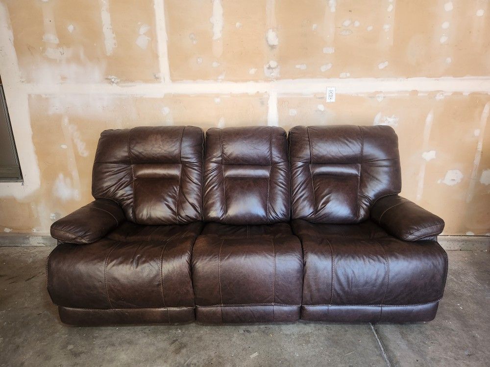 Ashley Brown Leather Electric Recliner