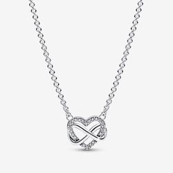 Pandora Sparkling Infinity Heart Collier Necklace Sterling silver
