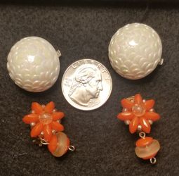 Two Pair Vintage Germany Clip On Earrings Thumbnail