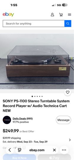 Sony PS-1100 Stereo Turntable Record Player