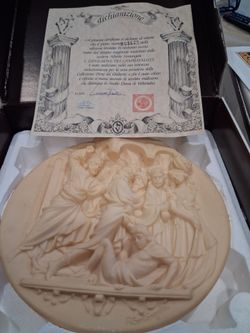 Limited Edition 3D Religious Art Plate | Italian Ivory Alabaster | Numbered