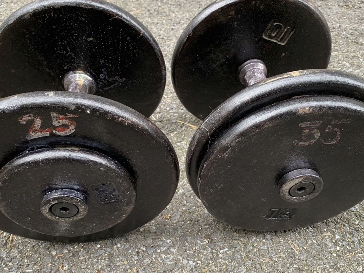 Pro-Style Dumbbells - (1) 25lb; (1)) 35lb
