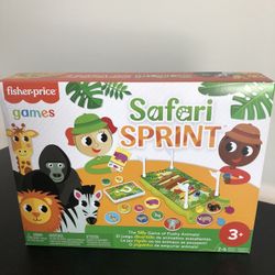 Brand new! Fisher-Price Safari Sprint Kids Game with Cards & Tokens for Players 3 Year Olds & Up