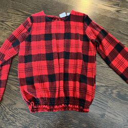 Girls Buffalo Plaid Shirt, Size 7/8