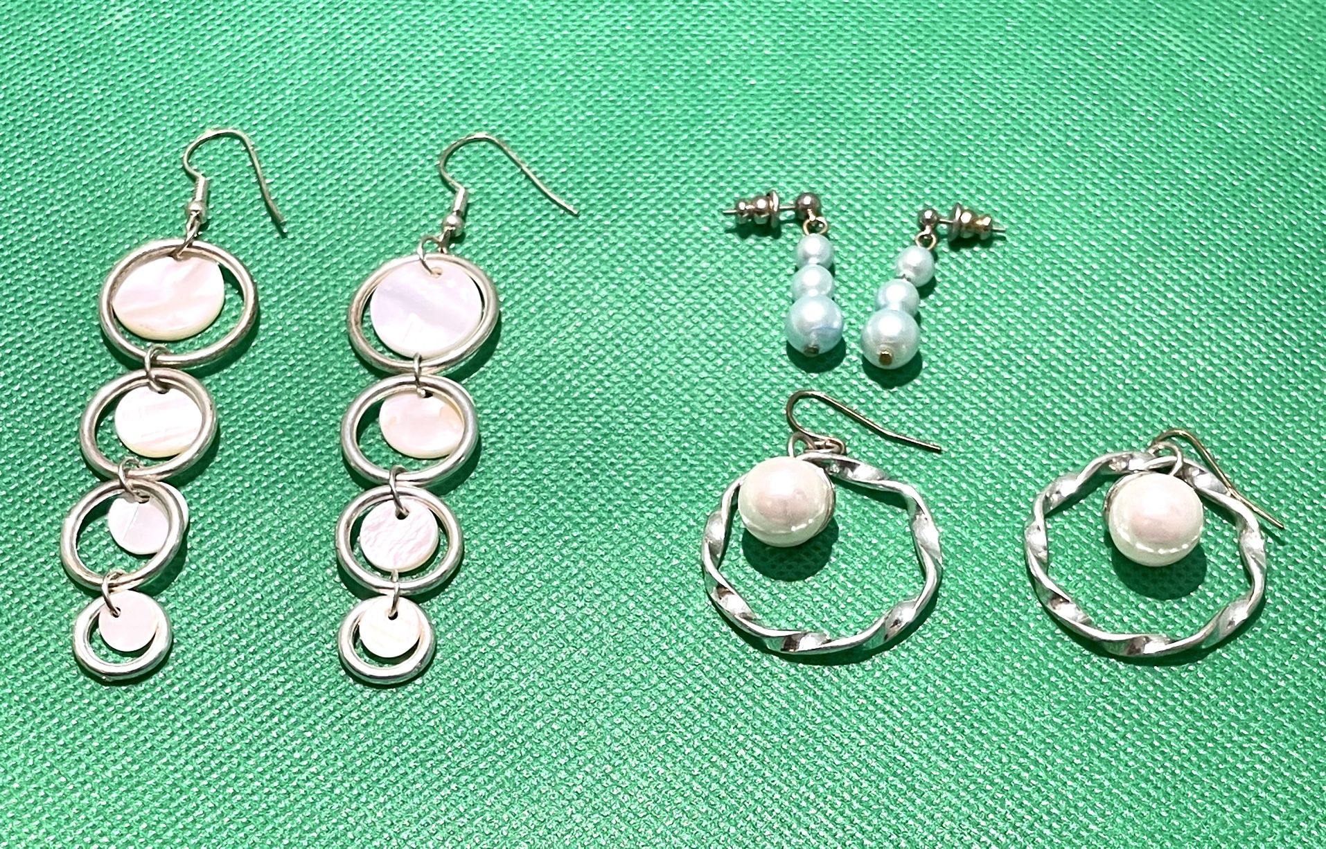 Lot Of 3 Pearl Earrings