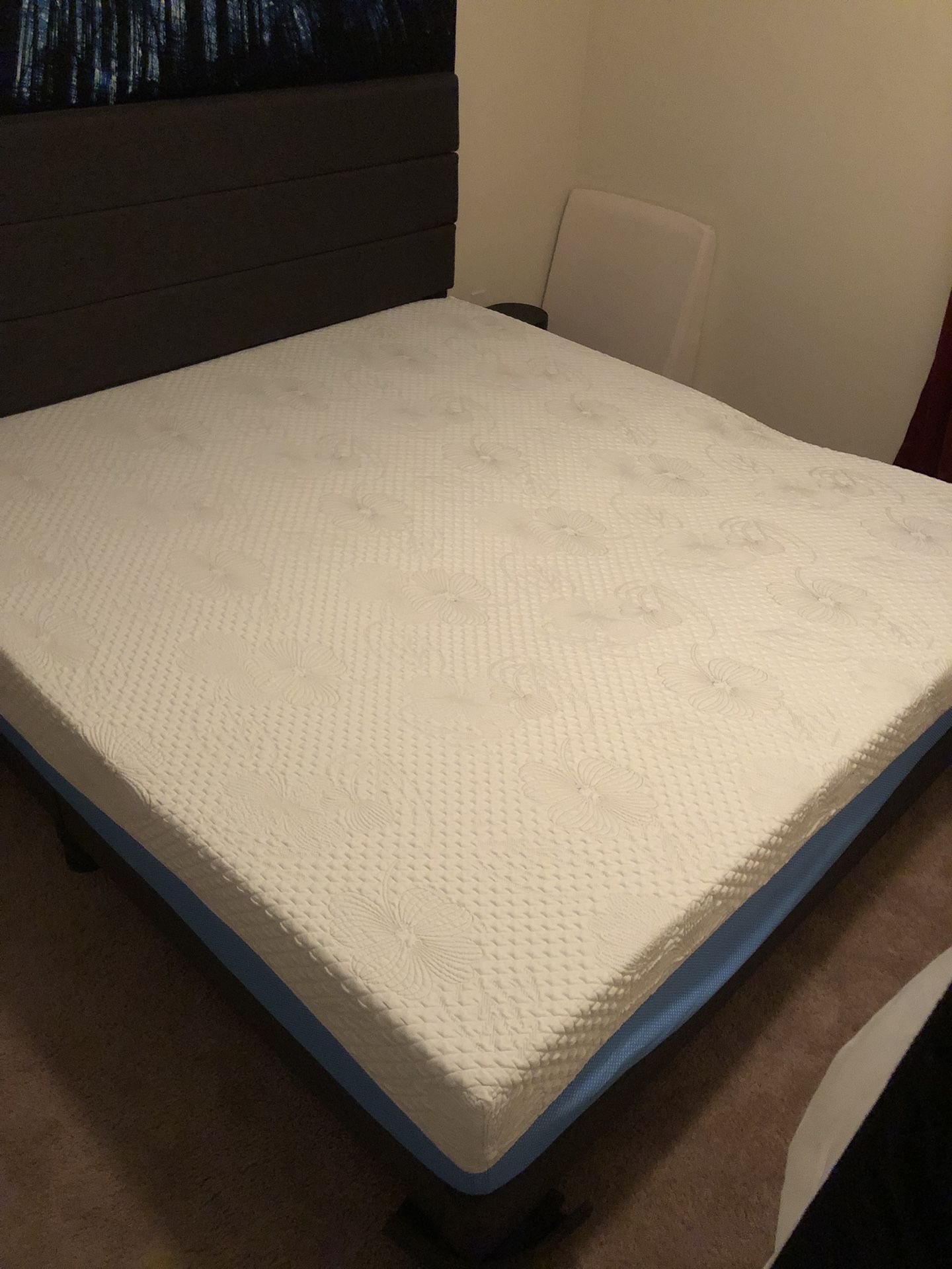 Olee Sleep Aquarius 10-Inch Memory Foam Mattress Blue King