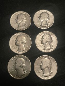 1932 washington quarter lot of 6 very nice