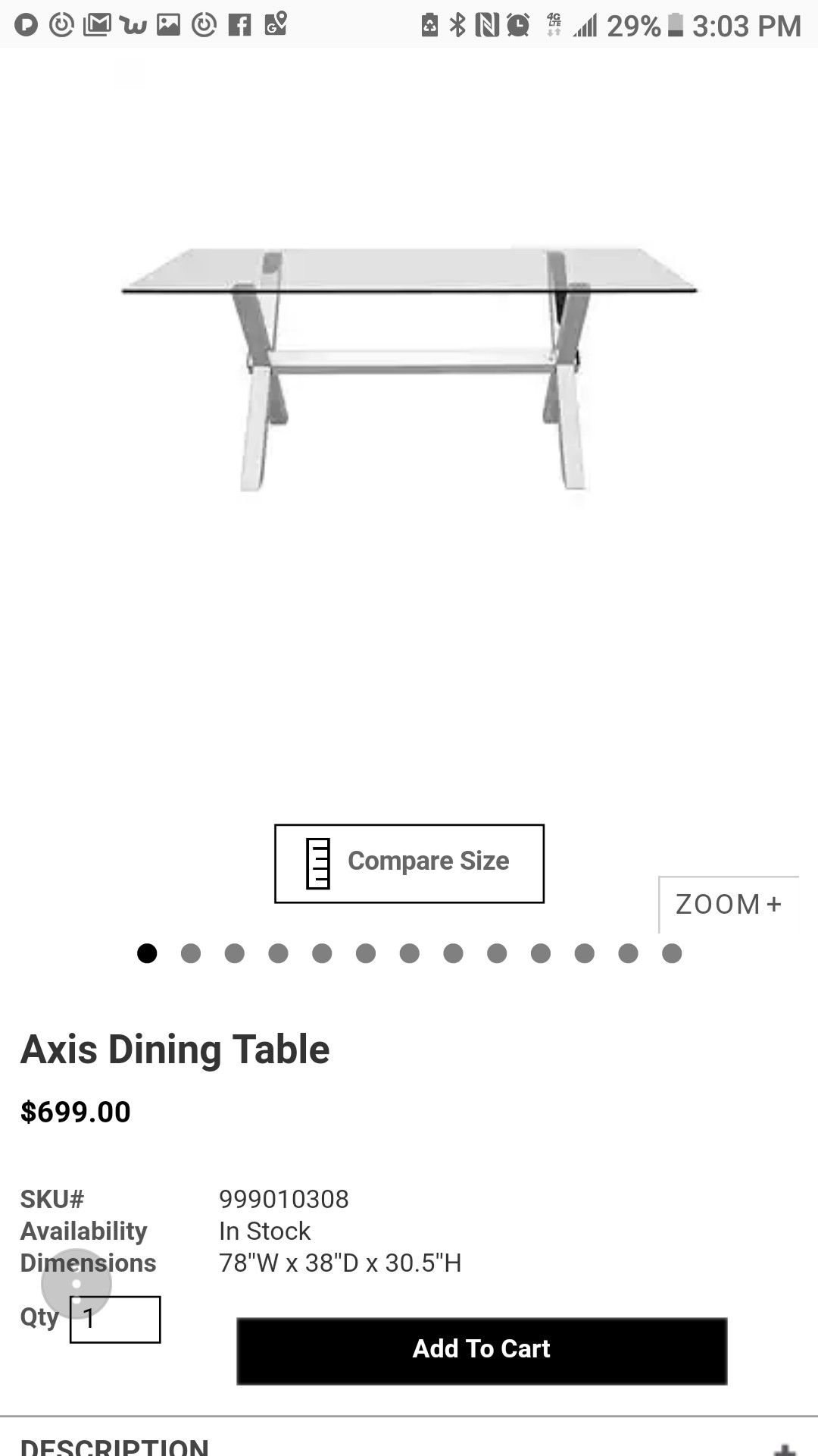Axis dining table from Z GALLERIE
